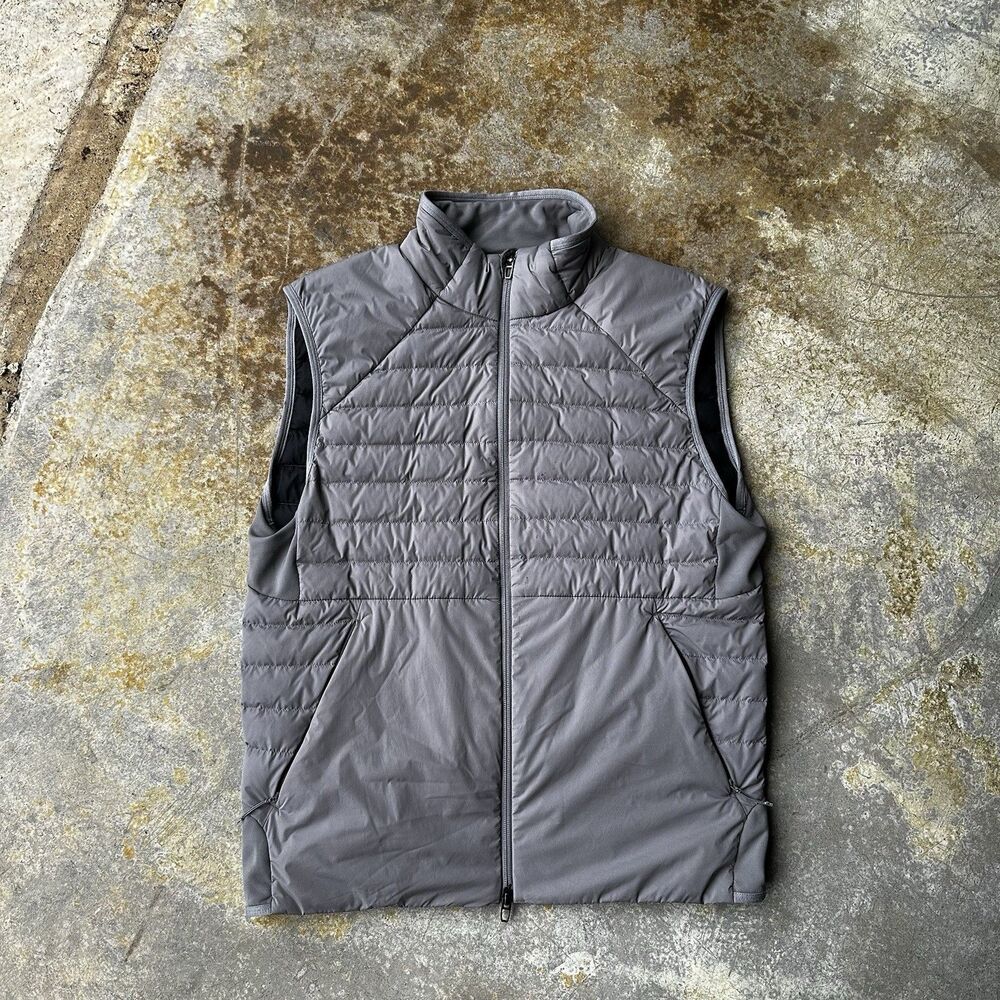 Lululemon Down for It All Vest Size Medium Full Zip Grey Goose Down